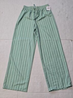 Womens Striped Pants Altar’d State Kelly White Green Size Small New With Tags